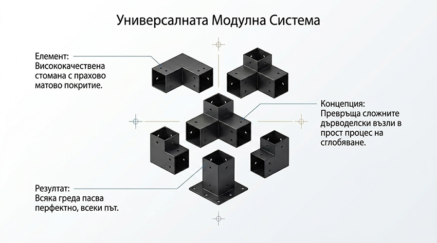 Метални конектори за греди 100×100 мм
